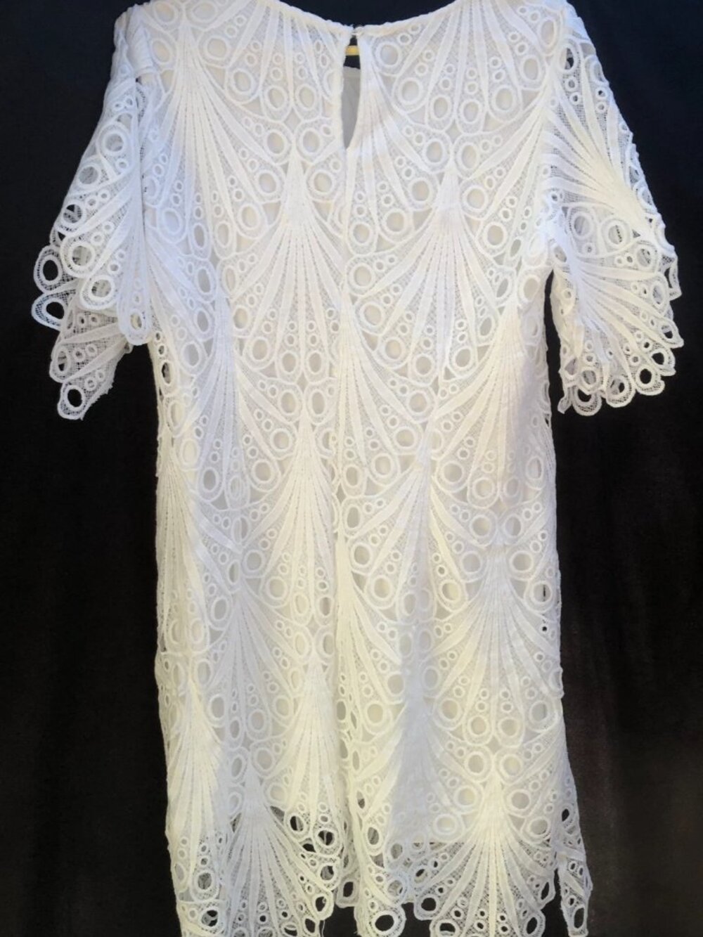 52Seven Women's Dress Size 14 White Lace Short Sleeve Shift - Picture 5 of 14